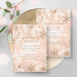 Invitation Festive Sparkle Rose Gold Winter Wedding Détails