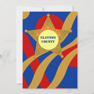 Invitation Festive Streamers Sous-Sheriffs Badge