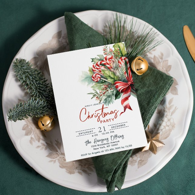 Invitation Festive Sucres de canne sucrés Noël (Créateur téléchargé)