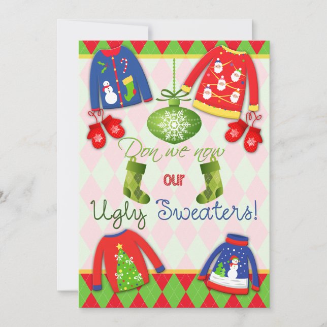 Invitation Festive Ugly Christmas Sweater (Devant)