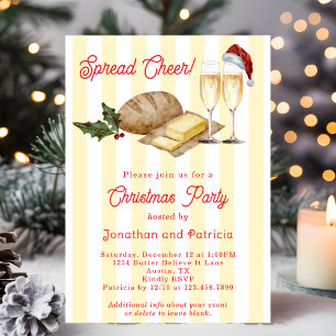 Invitation Festive unique Beurre amusant fête de Noël à thème