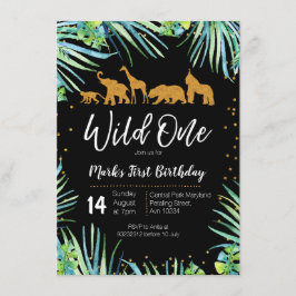 Invitation Fêtards sauvages d'une d'anniversaire jungle