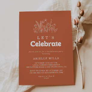 Invitation Fête à célébrer avec des fleurs sauvages en terre