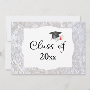 Invitation Fête à deux côtés en marbre de graduation personna