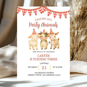 Invitation Fête à la ferme Appel à tous les animaux de fête d