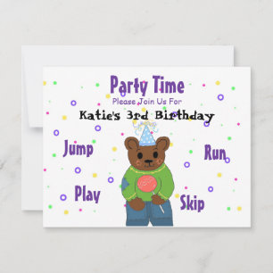 Invitation Fête à l'ours en peluche