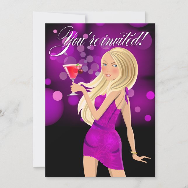 Invitation Fête à n'importe quel but violet (Devant)