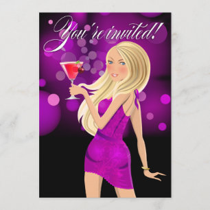 Invitation Fête à n'importe quel but violet