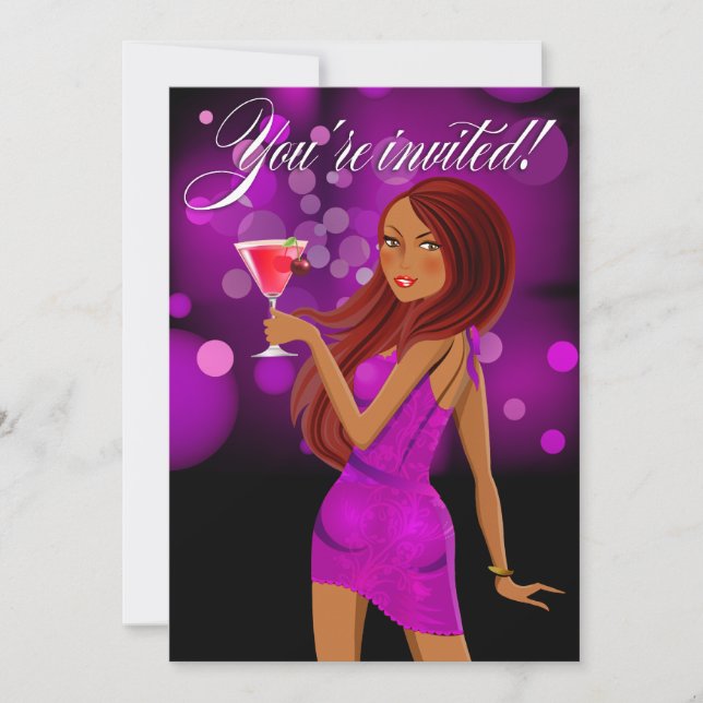 Invitation Fête à n'importe quel but violet (Devant)