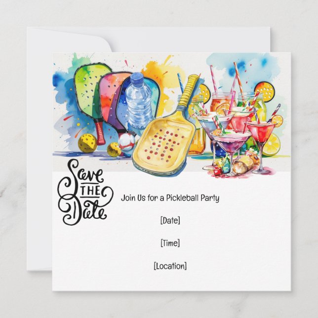 Invitation Fête à thème du Pickleball (Devant)