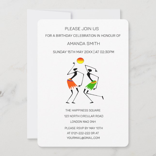 Invitation Fête Abstraite du coucher de soleil moderne Vibe A (Devant)