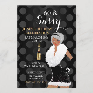 Invitation Fête Africaine Américaine Fête Fille Champagne
