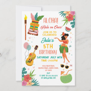 Invitation Fête Aloha Tiki Anniversaire Lei Aloha 