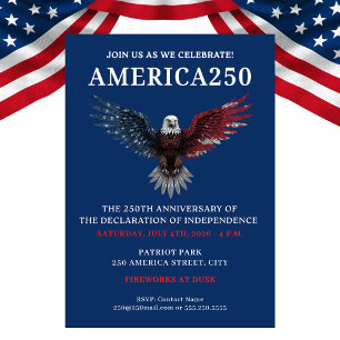 INVITATION FÊTE AMERICA250 CÉLÉBRATION DU 4 JUILLET