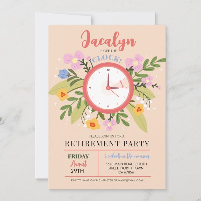 Invitation Fête amusante et florale de retraite des femmes en (Devant)
