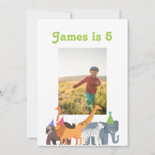 Invitation Fête Animale Anniversaire fête Photo personnalisée