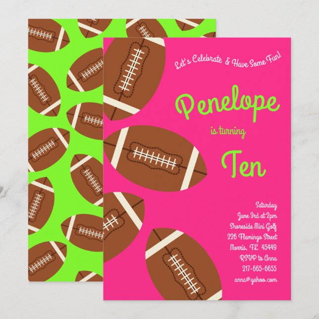 Invitation Fête Anniversaire de enfant De Football Sports Fil (Devant / Derrière)