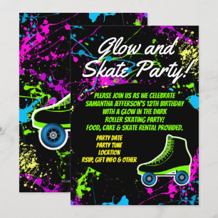 Invitation Fête Anniversaire de enfant de patinage à rouleaux