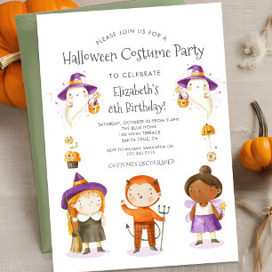 Invitation Fête Anniversaire de enfant du costume d'Halloween