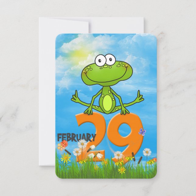 Invitation Fête anniversaire de l'année bissextile (Devant)