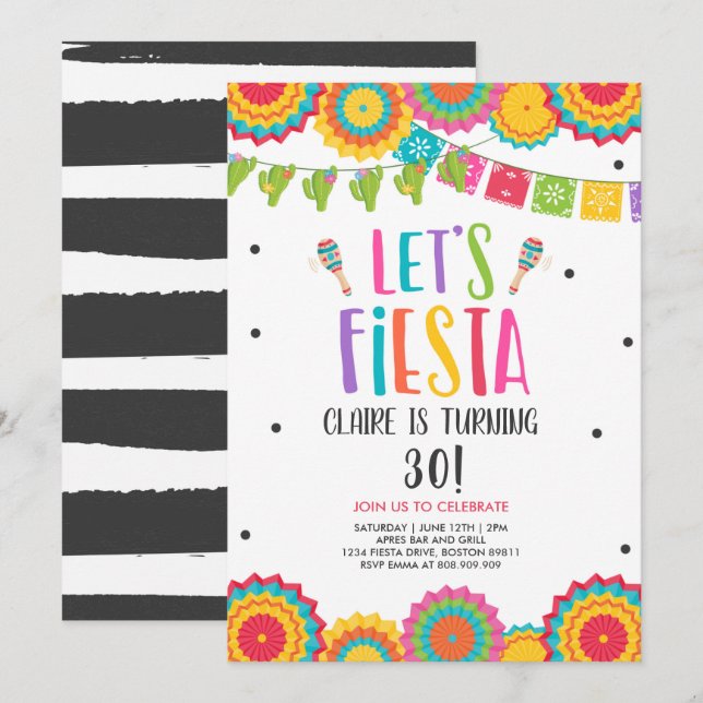 Invitation Fête Anniversaire N'importe quel âge Adulte Faison (Devant / Derrière)
