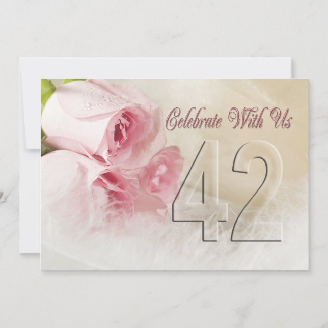 Invitation fête anniversaire pour 42 ans (Devant)