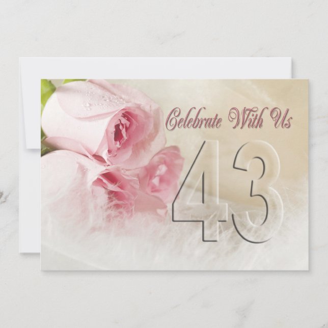 Invitation fête anniversaire pour 43 ans (Devant)