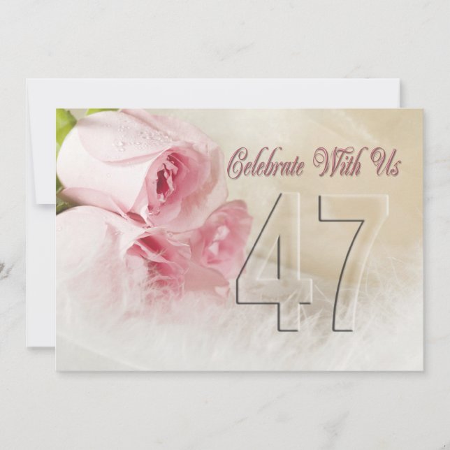 Invitation fête anniversaire pour 47 ans (Devant)