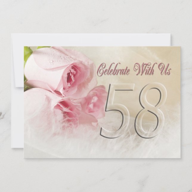 Invitation fête anniversaire pour 58 ans (Devant)