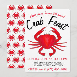 Invitation Fête annuelle du crabe Rouge Maryland Coquillages 