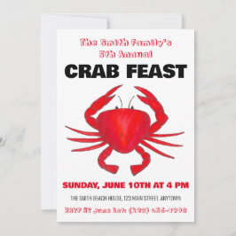 Invitation Fête annuelle du crabe Rouge Maryland Coquillages 