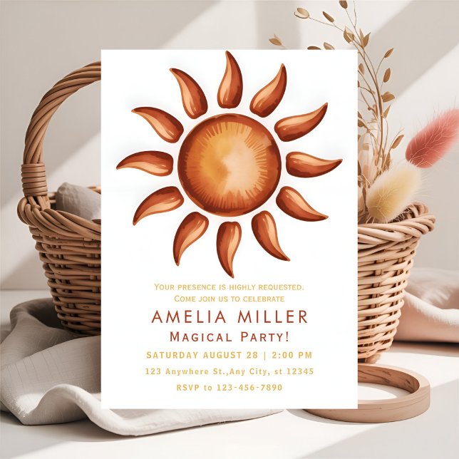 Invitation Fête Arc-en-Ciel Bohème Chic (Créateur téléchargé)