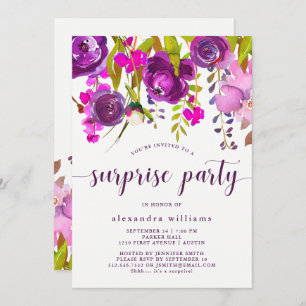 Invitation Fête assez pourpre des fleurs  