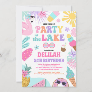 Invitation Fête Au BBQ D'Été Du Lac Fête D'Anniversaire