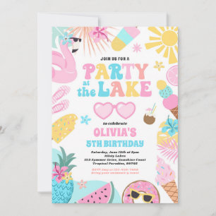 Invitation Fête Au BBQ D'Été Du Lac Fête D'Anniversaire