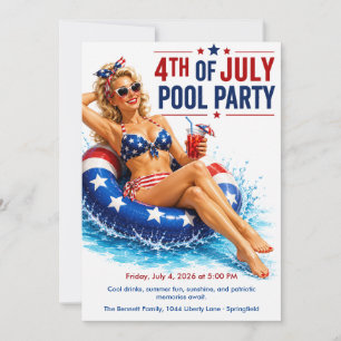 Invitation Fête au bord de la piscine le 14 juillet - Glamour