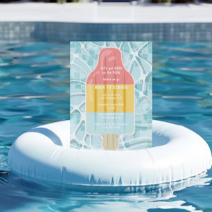 Invitation Fête au bord de la piscine pour la rentrée scolair