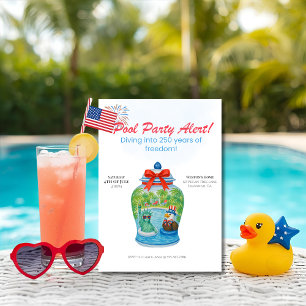 Invitation Fête au bord de la piscine pour le 250e anniversai