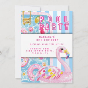 Invitation Fête au bord de la piscine Préparatifs d'été de na