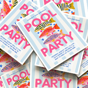 Invitation Fête au bord de la piscine Préparatifs d'été pour
