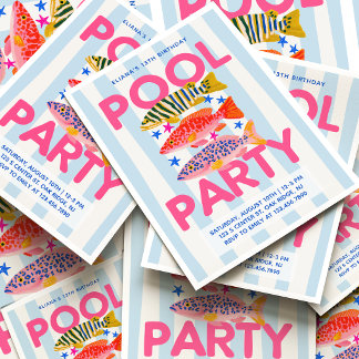 Invitation Fête au bord de la piscine Préparatifs d'été pour