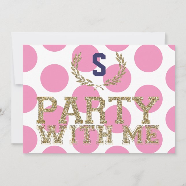 Invitation FÊTE AVEC MOI L'Amour rose Sweet inspiré 16 (Devant)