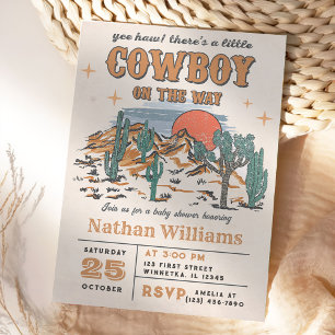 Invitation Fête Baby shower Wild West Cowboy
