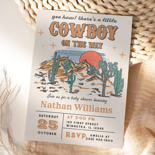 Invitation Fête Baby shower Wild West Cowboy (Créateur téléchargé)