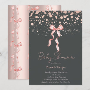 Invitation Fête bébé Arc-en-ciel Rose Gold à l'aquarelle