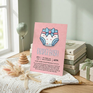 Invitation Fête bébé : Bash couche rose