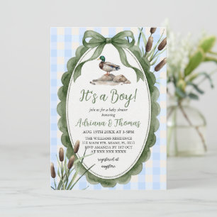 Invitation Fête bébé garçon Canard colvert 