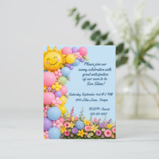 Invitation Fête bébé garçon Son Shine téléchargement numériqu