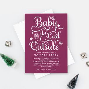 Invitation Fête Bébé il fait froid dehors Prune Fantaisiste