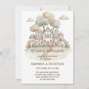 Invitation Fête Bébé Il Faut Tout Un Village